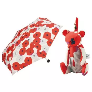 Зонт складной зонт Petra Bear Peony Red Outer Rib 50 см женский милый стильный плюшевый брелок-талисман потрясающий Instagram SNS женский плюшевый мишка