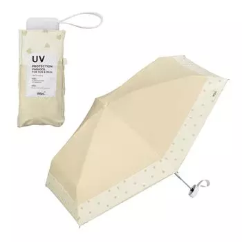 Зонт складной зонт затеняющий элемент крошечное сердце бежевый уровень защиты от ультрафиолета уровень UPF для солнечной и дождливой основной спицы 47 см легкий женский компактный
