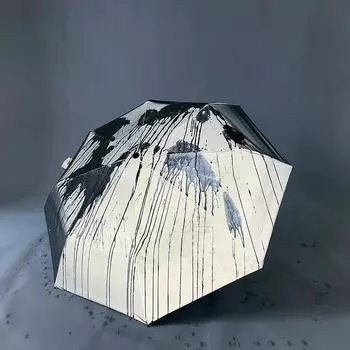 Зонт со светоотражающим эффектом, светящийся креативный водный цвет, меняющий цвет, большой виниловый автоматический зонт с длинной ручкой для ночного времени