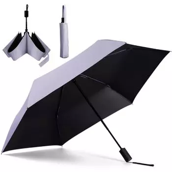 Зонт Tillmulya с защитой от ультрафиолета 100% полностью затемняющий складной зонт с защитой от тепла, легкий 210 г, тип для предотвращения автоматического складывания зонта с защитой от ультрафиолета фиолетовый