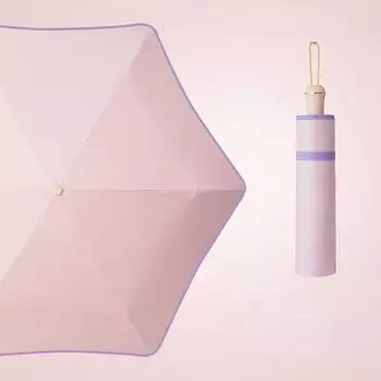 Зонт тройного сложения с закругленными углами, защита от проколов, защита от солнца, защита от дождя и солнца, зонт двойного назначения Aluminum&6K синий