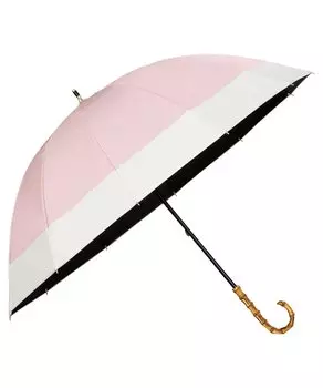 Зонт UVO розовый x длинный зонт 55 см УФ-защита от теплового удара как в солнечную, так и в дождливую погоду, черный бамбук для поездок на работу или для женщин