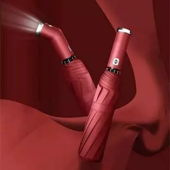 Зонт Вращающийся светодиодный автоматический зонт с 10-костной рамой, зонт от солнца, зонт от дождя и солнечного света, зонт двойного назначения