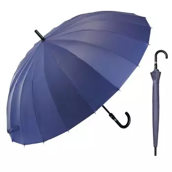 Зонт Waterfront Long Umbrella серии Thunder 20 Night Navy 70 см, который выдерживает сильный ветер и снег Тоямы.