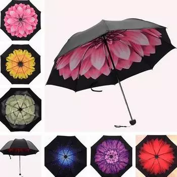 Зонт звездного неба с цветком, анти-УФ-перевернутый зонт, обратный двойной слой наизнанку, защита от солнечного дождя фиолетовый