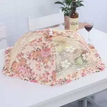 Зонтичная крышка для еды, защита от мух, переносные кухонные принадлежности для фруктов и овощей gold-rectangle