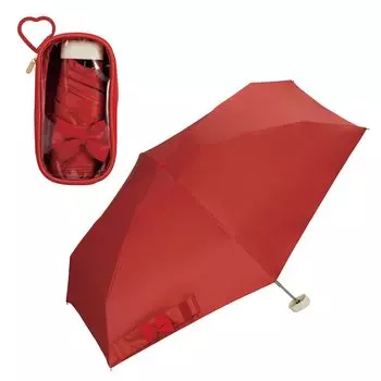 Зонтик RIZZFUL PARASOL блокирует свет УФ-фильтра как для солнечной, так и для дождливой погоды, складной ребристая женская прозрачная лента-карабин в форме сердца [2024] Wpc. Рубиновый/красный (100%