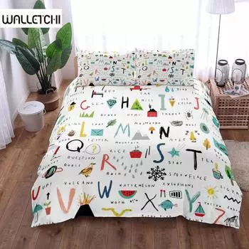 Zoo ABC пододеяльник комплект King Queen Full Twin Double Single Size комплект постельного белья 140x210cm