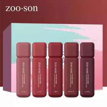 ZOO SON Matte Velvet Water Shine Lip Glaze Set Увлажняющая помада Увлажняющая и разглаживающая помада Освежающая косметика a set