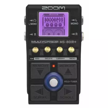 ZOOM 23 Гитарный усилитель, симулятор кабинета усилителя MS-80IR+, многофункциональная педаль, черный, встроенные модели и чёрный