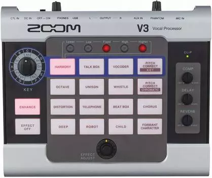 ZOOM Voice Changer Голосовой эффект Комментарий к игре Прямая трансляция аудиоинтерфейса Вокальный процессор [3 года расширенной гарантии производителя] V3