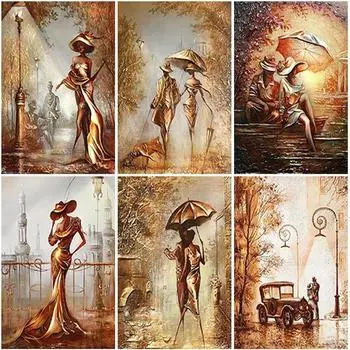 ZOOYA 5D Алмазная картина Мультяшная девушка Полный круглый дрель Алмазная вышивка Мозаичная картина