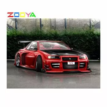 ZOOYA 5D DIY алмазная живопись автомобиль полный квадратный пейзаж алмазная вышивка крестиком мозаика со стразами картинки домашний декор