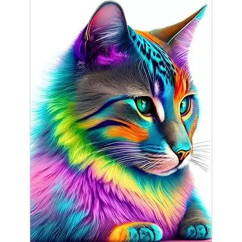 ZOOYA Алмазная картина DIY Kit Кошка Картина Полный круглый дрель Мозаика Картины с животными Вышивка Домашний декор