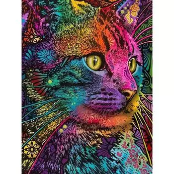 ZOOYA Алмазная картина DIY Kit Кошка Картина Полный круглый дрель Мозаика Картины с животными Вышивка Домашний декор