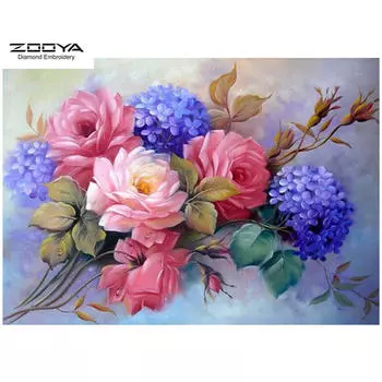ЗООЯ DIY 3D Алмазная картина Цветы Вышивка Крестом Ремесло Стежок Домашний декор