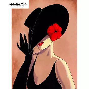 ЗООЯ DIY 3D Алмазная картина Инсульт Женщина Вышивка Крестом Ремесло Стежок Домашний Декор
