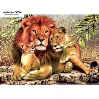 ZOOYA DIY 3D Алмазная картина Животное Лев Вышивка Крестом Ремесло Стежок Домашний декор