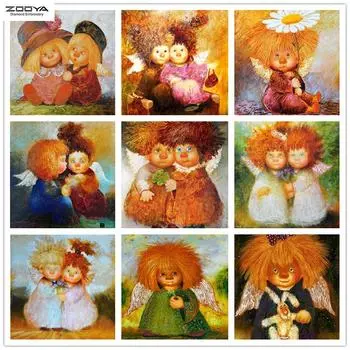 ЗООЯ DIY 5D Полный дрель Алмазная картина Ангел Искусство Вышивка Крестом Мозаика Домашний Декор Подарок