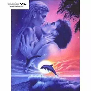 ZOOYA DIY 5D Полный Круглый Алмазная Картина Пара Поцелуй Вышивка Крестом Ремесло Стежок Домашний Декор