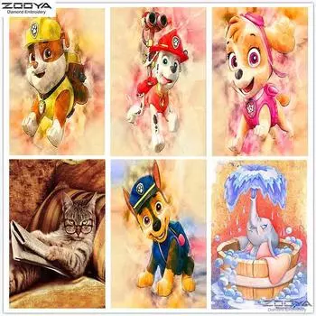 ZOOYA DIY Полный дрель Алмазная картина Cartoo Собака Искусство Вышивка Крестом Мозаика Домашний Декор Подарок