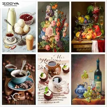 ZOOYA DIY Полный дрель Алмазная картина Фрукты и цветы Искусство Вышивка Крестом Мозаика Домашний Декор Подарок