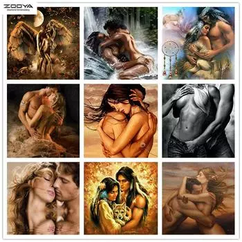 ZOOYA DIY Полный дрель Алмазная картина Пара Искусство Вышивка Крестом Мозаика Домашний Декор Подарок