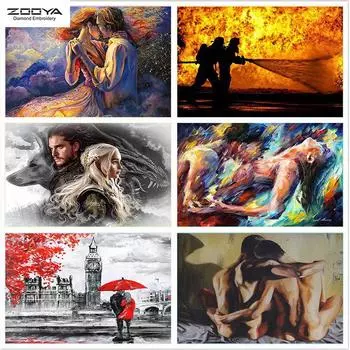 ZOOYA DIY Полный дрель Алмазная картина Пары Искусство Вышивка Крестом Мозаика Домашний Декор Подарок