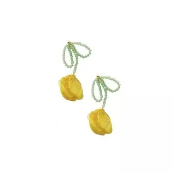 Zoozmini Tulip Flower Earrings Energetic Girl Sweet Style Earrings Gentle Fantasy All-Match Earrings