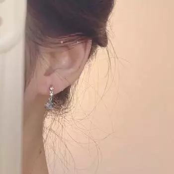 Zoozmini Water Drop Earrings Elegant Earrings Female No Pierced Mosquito Coil Ear Clip Zircon Earrings Delicate Earrings Tide Earrings