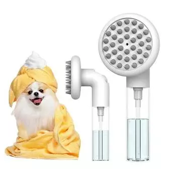 ZOZOFO щетка для шампуня для домашних животных, силиконовая бутылка для воды 3в1 + круглая эксклюзивная массажная щетка для ванны, щетка для ухода за волосами, корейский шампунь для домашних животных
