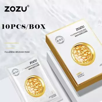 ZOZU Фуллереновая маска для чистки овечьей плаценты, улучшающая сухую маску для лица, увлажняющая питательная маска для контроля жирности 10pcs