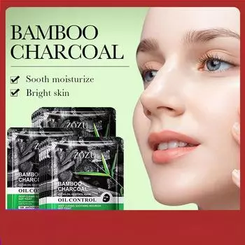 ZOZU Очищающая маска для лица с бамбуковым углем и контролем жирности Очищающая маска для лица и маска для удаления черных точек 1pcs