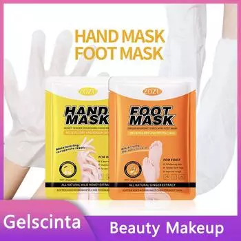 ZOZU Омолаживающая питательная маска для рук и ног с медом и имбирем