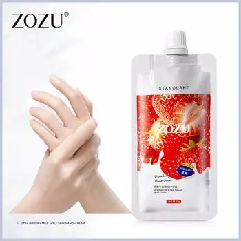 ZOZU Омолаживающий крем для рук с клубничным молоком Улучшает сухость Питает, восстанавливает и уменьшает морщины Выравнивает цвет лица Крем для рук 50g