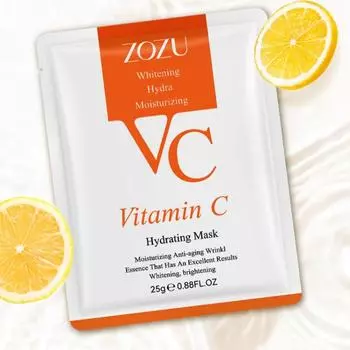 ZOZU VC Face Mask Эссенционная маска с витамином С VC Маска для лица 3PCS