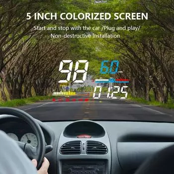 ZQKJ D5000 OBD2 Head Up Display для автомобиля Спидометр Прожектор для лобового стекла HUD LED Аксессуар Электронный автоматический сигнализатор превышения скорости
