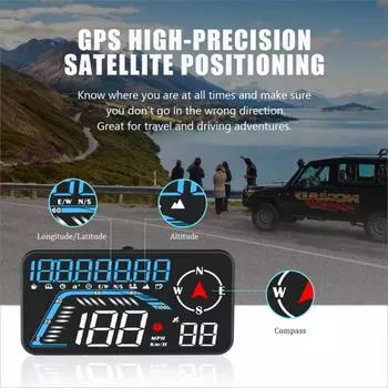 ZQKJ G12 GPS HUD для всех автомобилей спидометр автомобильный проекционный дисплей цифровой измеритель скорости часы км/ч одометр автомобильная электроника