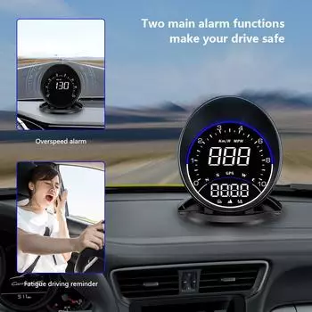 ZQKJ G6 HUD GPS система для всех автомобилей Head Up Display цифровой спидометр автомобильные электронные аксессуары сигнализация превышения скорости ЖК-экран