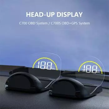 ZQKJ HUD OBD2 и GPS Двойная система Проекционный дисплей для всех автомобилей Спидометр Прожектор с температурой воды Сигнализация превышения скорости