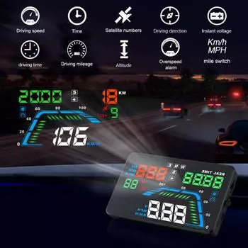 ZQKJ Q7 HUD GPS система для всех автомобилей Head Up Display цифровой спидометр автомобильные электронные аксессуары сигнализация превышения скорости многофункциональный