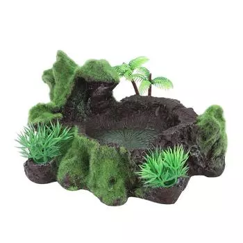ZR-012 Искусственные растения из смолы для аквариума, ящерицы, рептилии, кормушка для черепах, кормушка для воды