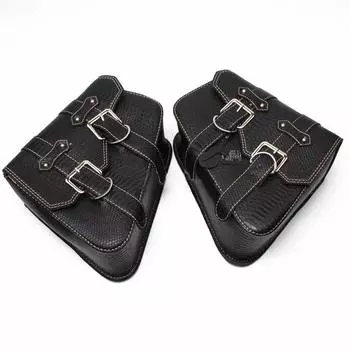 ZSADZS Motorcycle Saddle Bag PU Leather Motorcycle Saddle Bag Side Tool Bag Storage for Harley Sportster 883 1200XL (Crocodile Pattern)