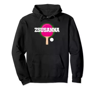 Zsusanna Name Girls Table Tennis Ping Pong Game Racket Sports Hoodie чёрный