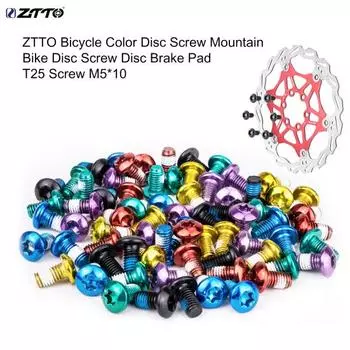 ZTTO 12 шт. нескользящие красочные T25 M5x10 винты для велосипедного диска тормозной ротор для шоссейного горного велосипеда