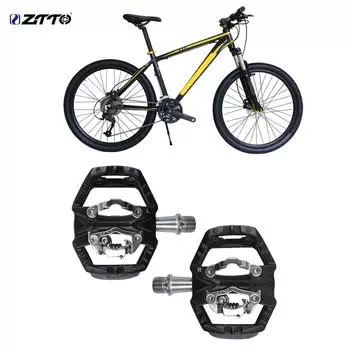 ZTTO 2 шт., самоблокирующаяся педаль для горного велосипеда с двойной платформой, подходит для велосипеда SPD ZP-109S