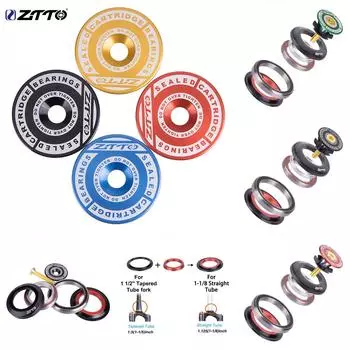 ZTTO MTB гарнитура для горного велосипеда, коническая трубка, подшипник вилки, верхняя крышка выноса велосипеда
