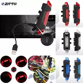 ZTTO Новые 5 светодиодов USB аккумуляторная велосипедная задняя защитная сигнальная лампа для велосипеда красный
