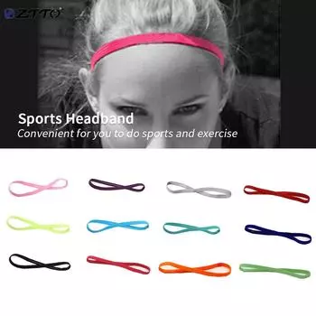 ZTTO противоскользящая спортивная повязка на голову для йоги, повязка для волос, спортивная лента для бега, эластичная лента для волос для бега чёрный