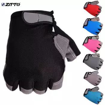 ZTTO унисекс дышащие противоскользящие велосипедные перчатки с половиной пальца на открытом воздухе XL чёрный